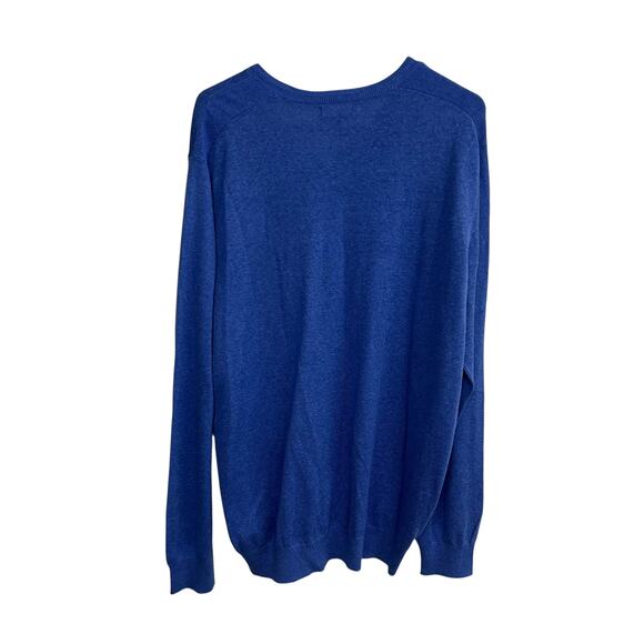 Quiet luxury silk linen sweater Banana Republic blue v‎ neck XL - Picture 2 of 6